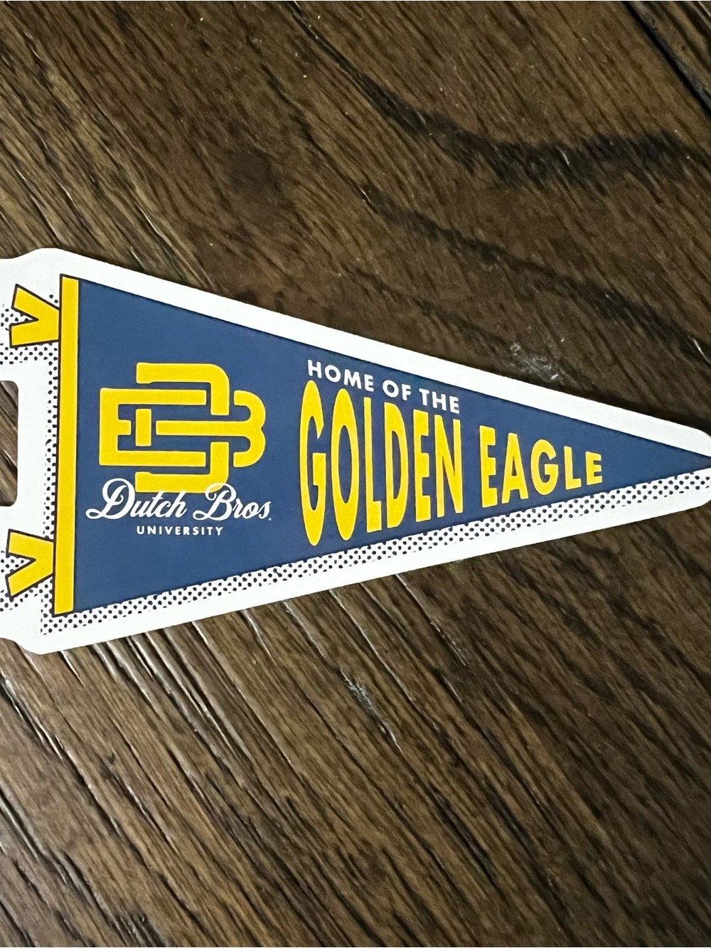 Dutch Bros Blue and Yellow Golden Eagle Pennant Sticker 🆕